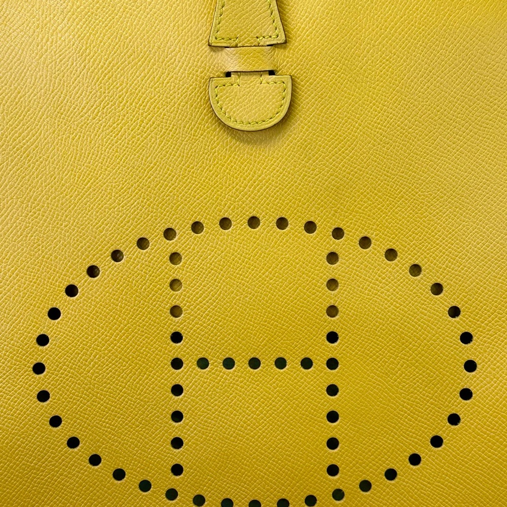 Hermes Evelyne PM Petit Modele Mustard Yellow Palladium HDW Square M 2009 COA - Picture 3 of 17